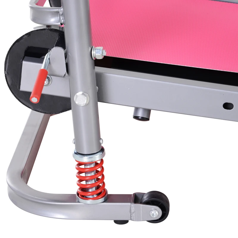 HOMCOM Non-Motorised Manual Treadmill Cardio Fitness Training Foldable Machine w/ Incline Slope LCD Monitor Display Black Silver