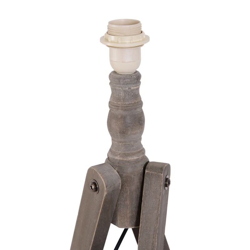 HOMCOM Free Standing Floor Lamp Bedside Light Tripod Holder Storage Shelf Linen Shade