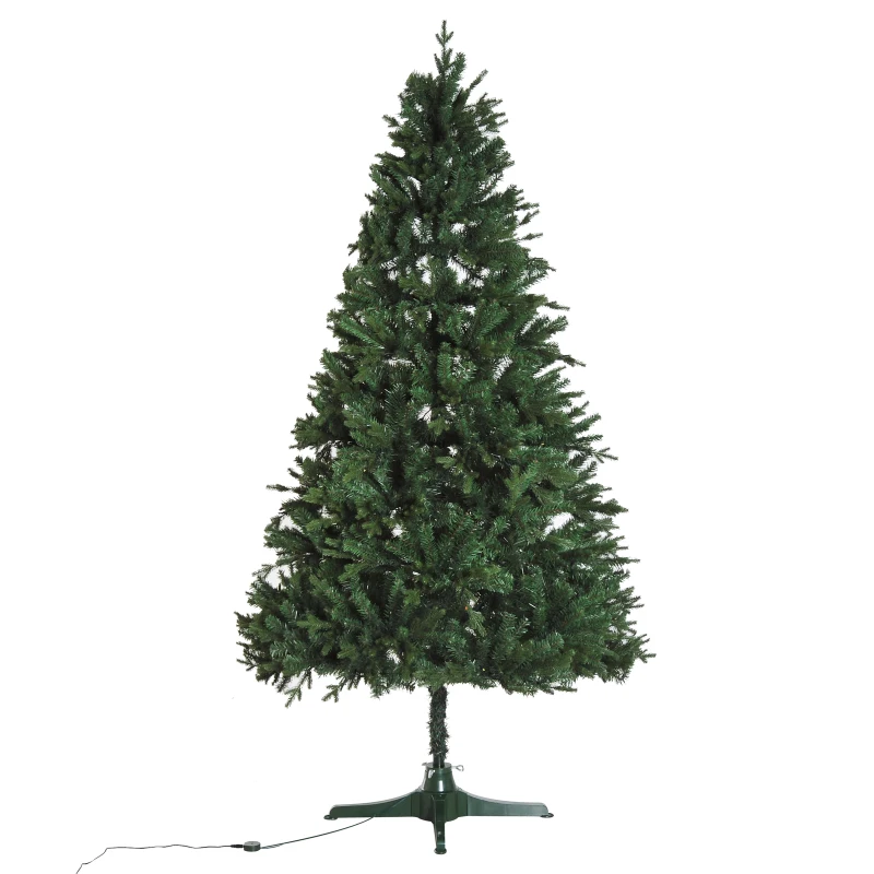 HOMCOM 2.1m Pre-Lit Christmas Tree Artificial Spruce 700 Clear LED Holiday Décor W/ Stand