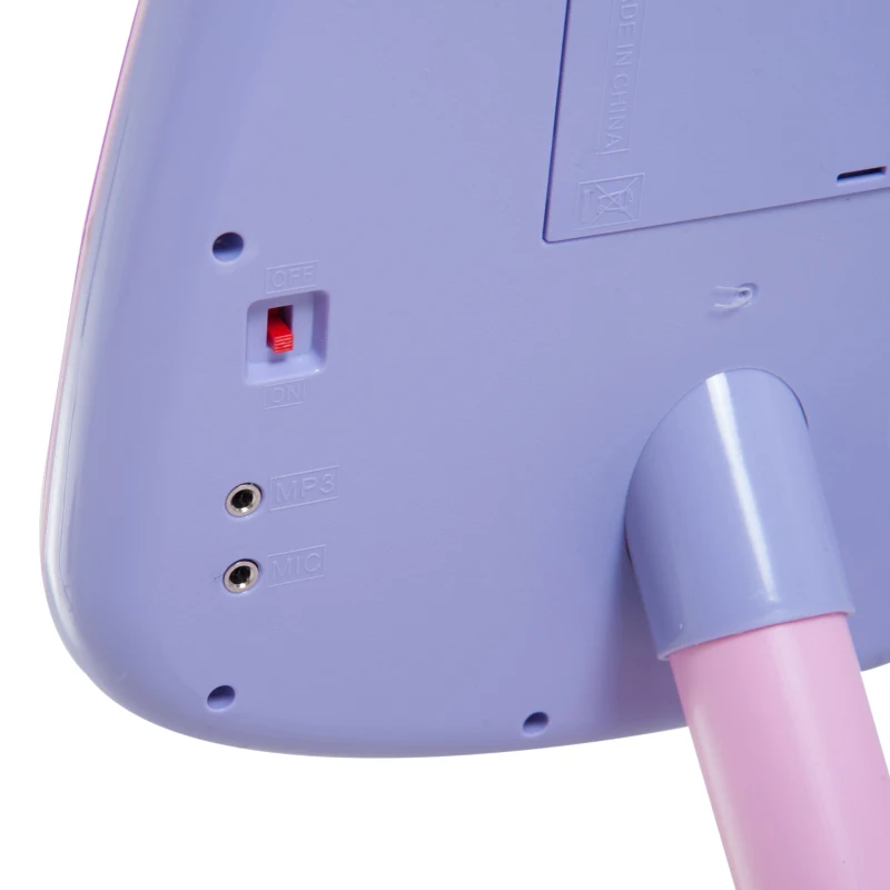 HOMCOM Kids Electronic Karaoke Microphone Stand Set-Pink