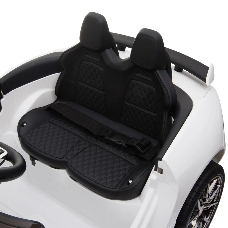 HOMCOM 6V Rechargeable Battery Ride-On Car Licensed Jaguar F-type SVR Forward Reverse Lights Horn Music Player w/ Seat Belt White