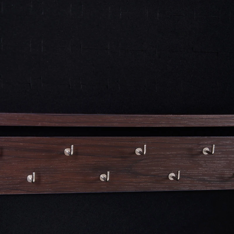 HOMCOM Mirror Jewellery Storage Cabinet w/LED Lights Walnut