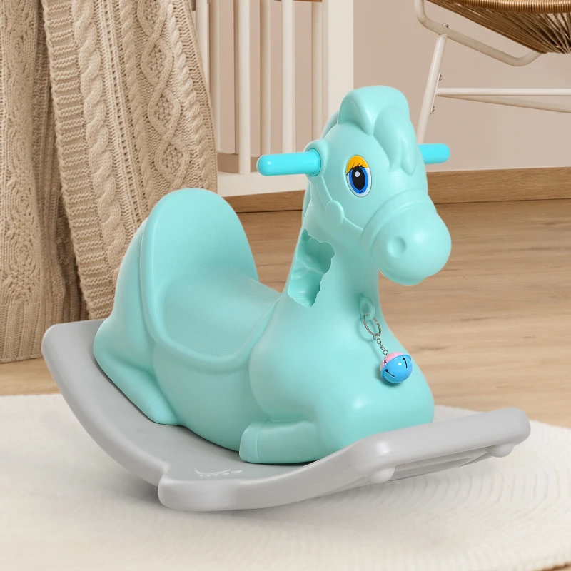 HOMCOM  Baby Horse Rocker Kids Rocking Horse Plastic Ride On Horse Kids Rocking Ride On Toy Rocker Toddler Balance Training - Green