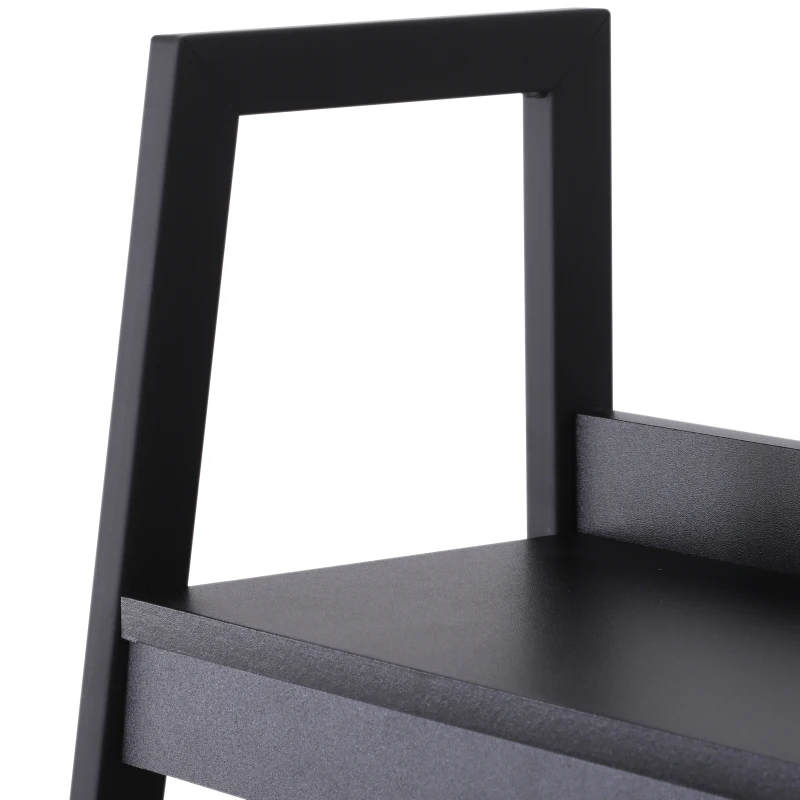 HOMCOM Set of 2 Bookshelf 4-Tier Ladder Bookcase Storage Rack Stand Plant Display Black