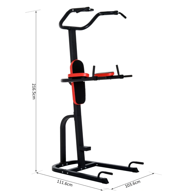 HOMCOM 4 in 1 Power Tower Multi Function Station-Black/Red