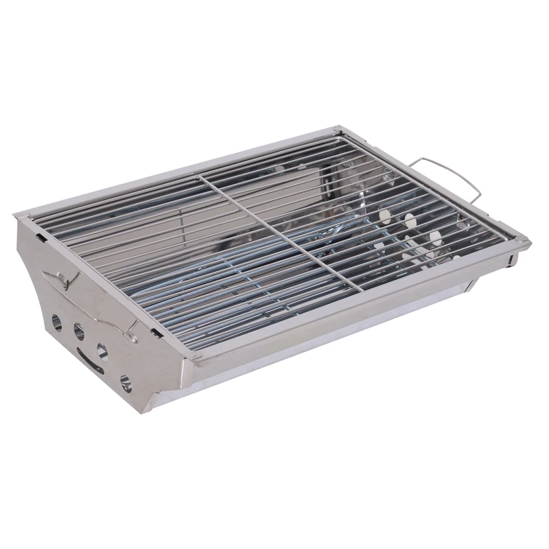 Outsunny Outdoor Picnic Kitchen Gas Burner BBQ Charcoal Grill Camp Table Foldable