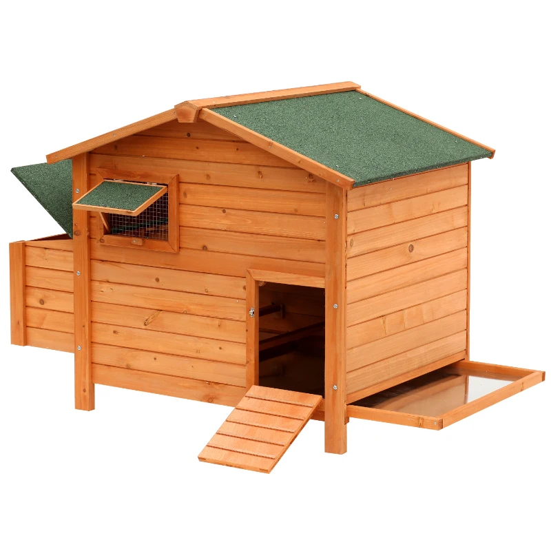 Pawhut Wooden Chicken Coop Hen House Poultry House Cage Backyard 134.5 x 90 x 99.5 cm