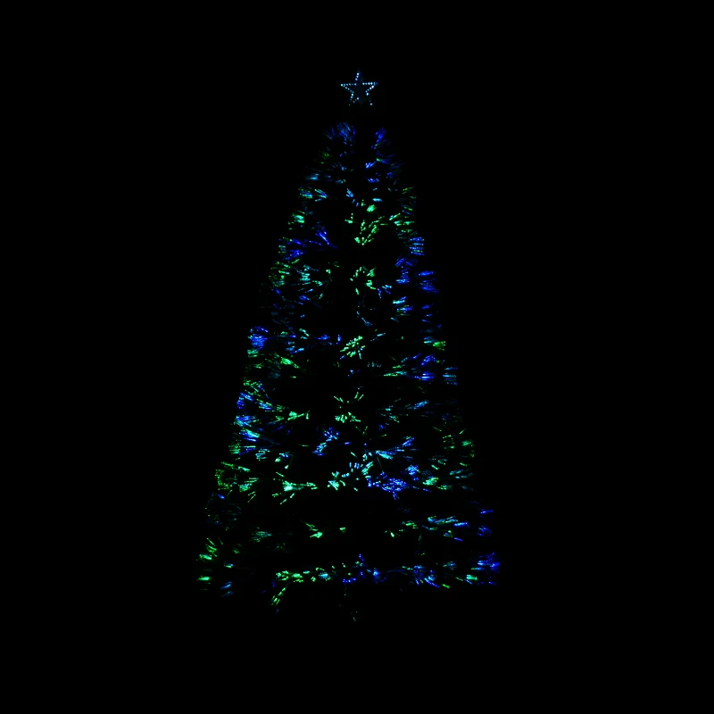 HOMCOM 5ft Pre Lit Christmas Tree, Artificial Holiday Decor Sturdy Metal Base