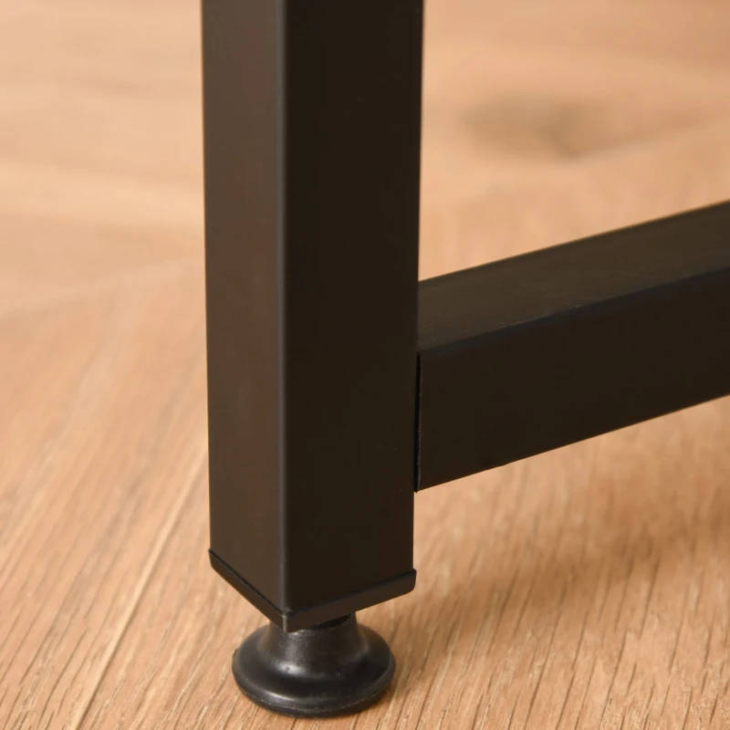 HOMCOM Metal Frame 2-Tier Office Desk Black/Brown