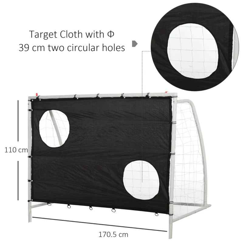 HOMCOM PE Net Weather Resistant Rebounder Sports Goal White