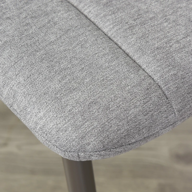 HOMCOM 2 Pieces Armless Dining Chair with Metal Leg Sponge Padding for Home Office