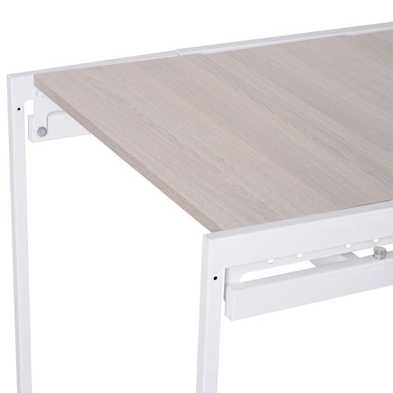 HOMCOM MDF 2-in-1 4 Tier Bookcase w/ Cabinet and Drop-Leaf Table Oak Tone