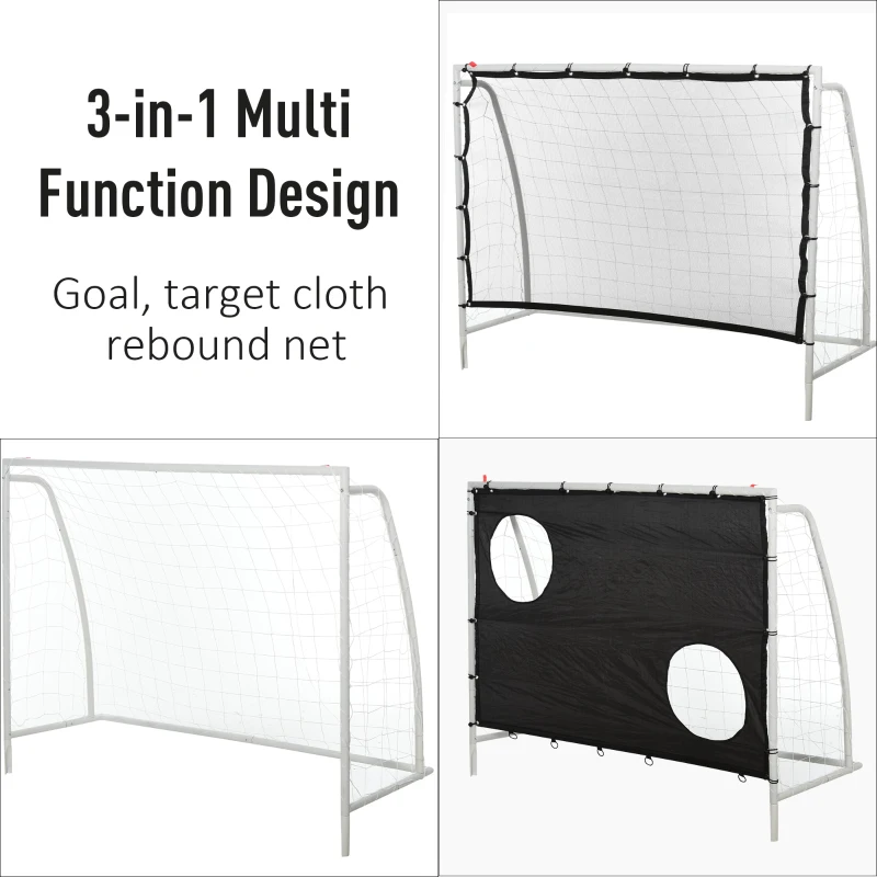 HOMCOM PE Net Weather Resistant Rebounder Sports Goal White