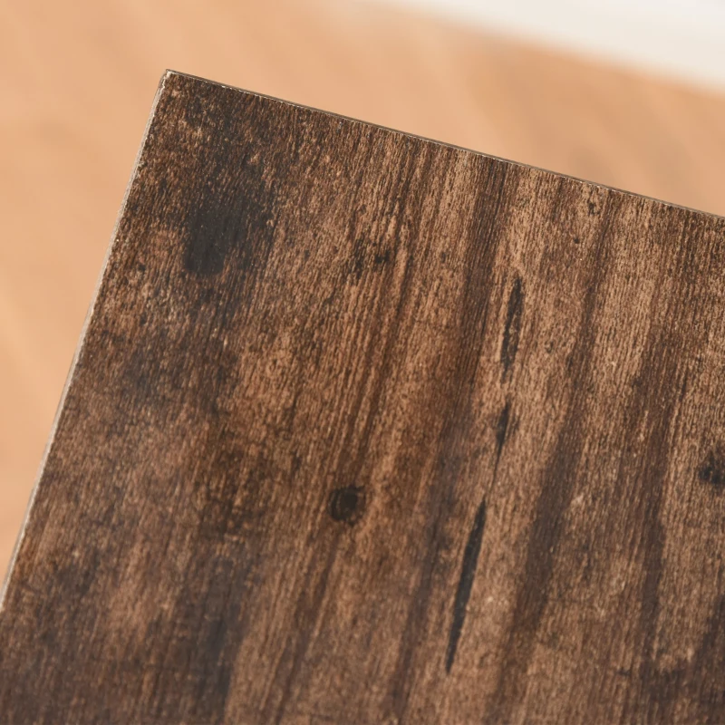 HOMCOM Metal Frame 2-Tier Office Desk Black/Brown