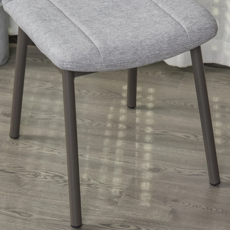 HOMCOM 2 Pieces Armless Dining Chair with Metal Leg Sponge Padding for Home Office