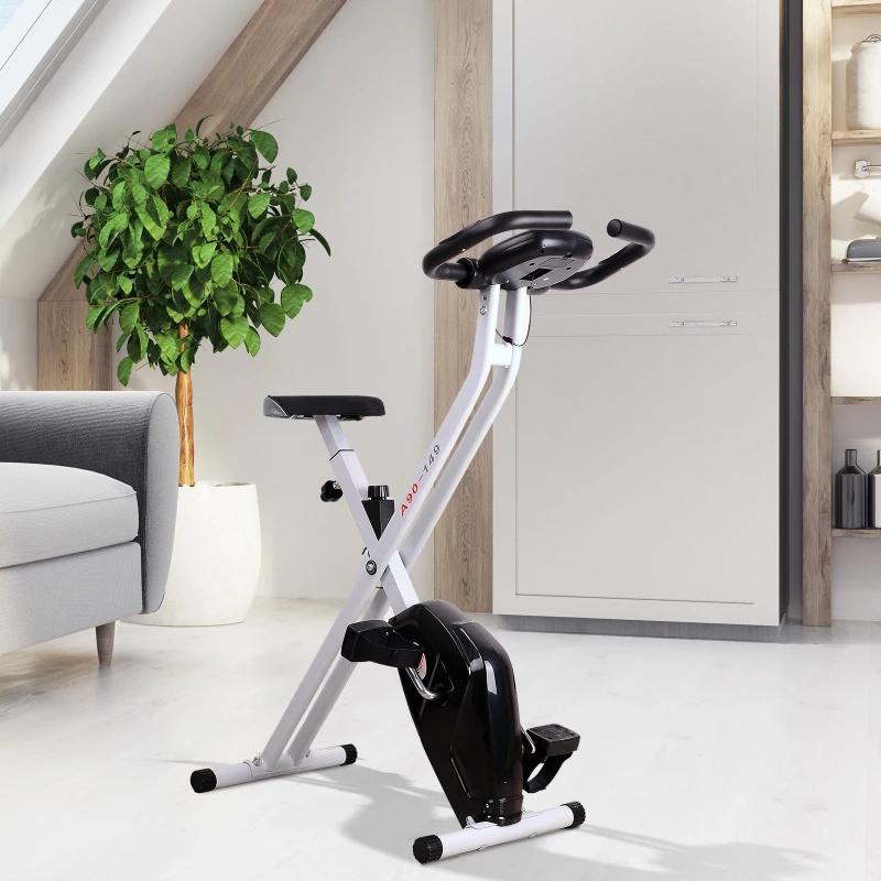 HOMCOM Steel Manual Home Exercise Bike w/ LCD Monitor Black