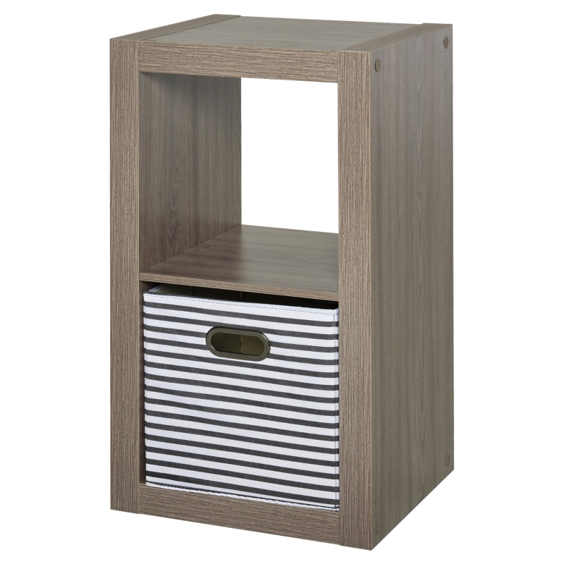 HOMCOM Particle Board 2-Tier Shelf w/ Drawer Grey