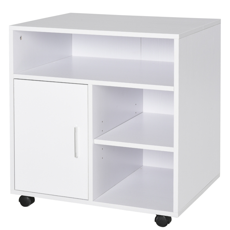 HOMCOM Particle Board 4-Compartment Storage Unit White