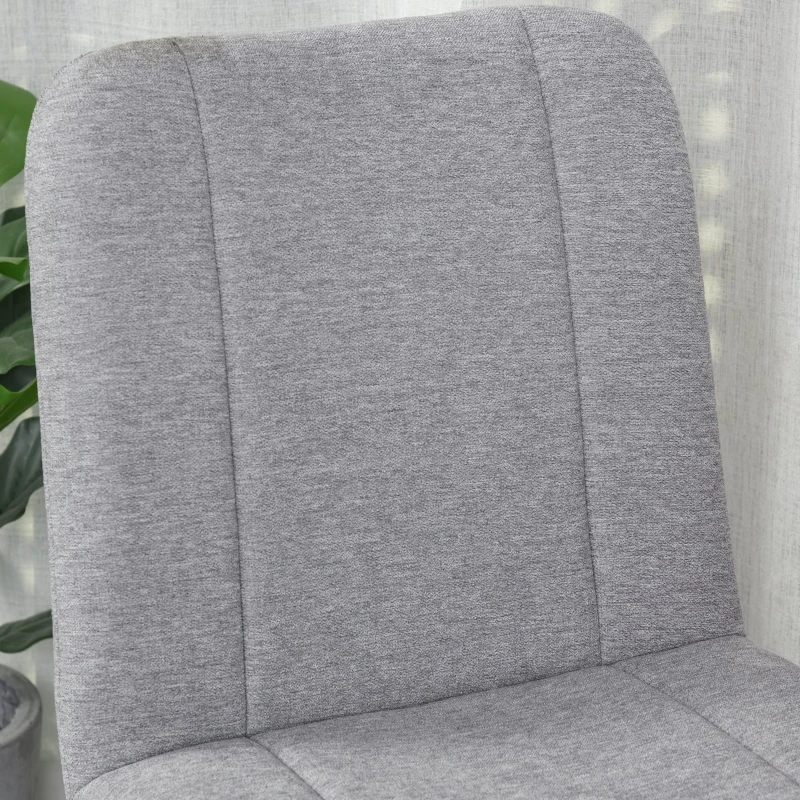 HOMCOM 2 Pieces Armless Dining Chair with Metal Leg Sponge Padding for Home Office