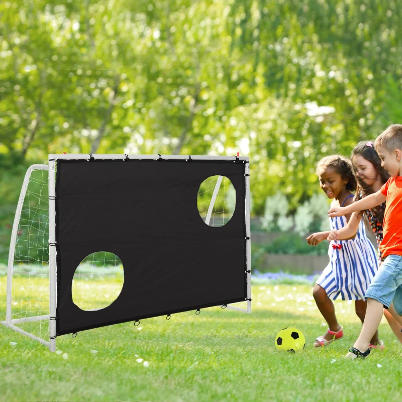 HOMCOM PE Net Weather Resistant Rebounder Sports Goal White