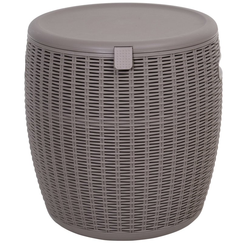 Outsunny 45L Outdoor Rattan-Effect Lift-Top Ice Cooler Table Grey