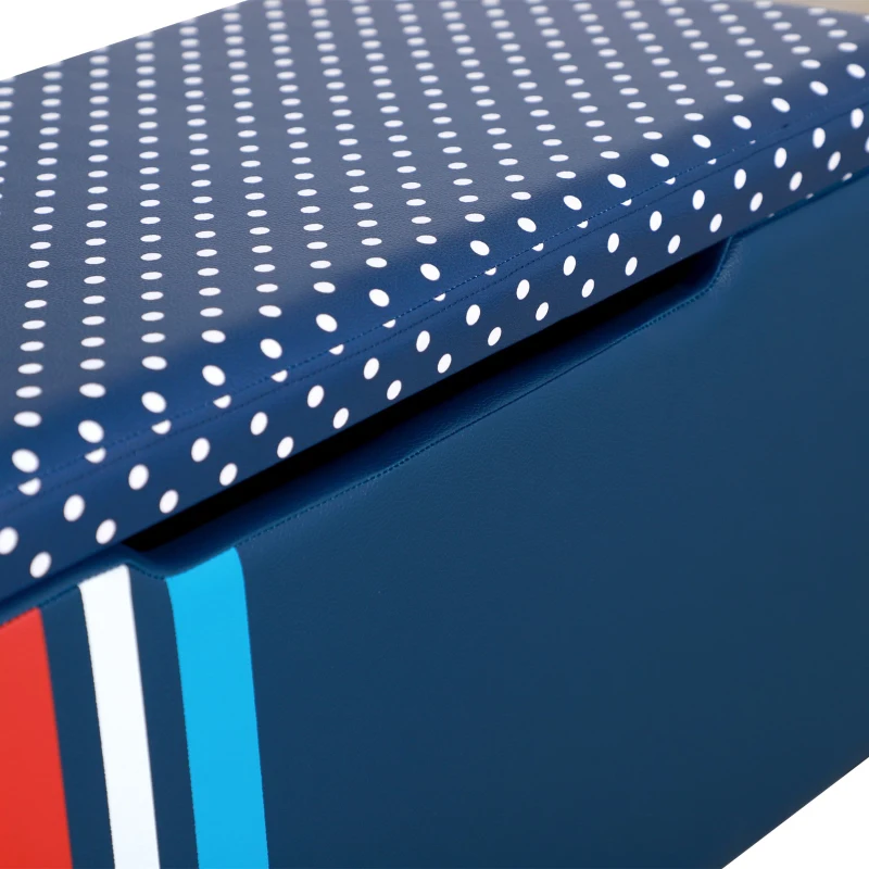 HOMCOM Kids PVC Collapsible Storage Bench Blue