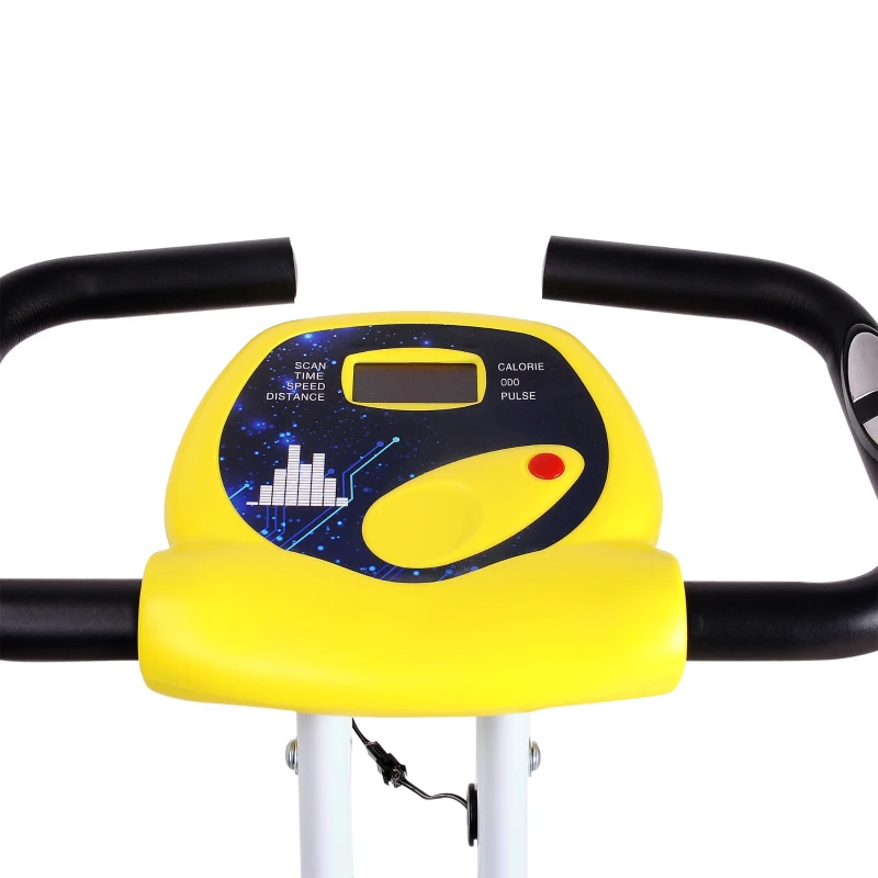 HOMCOM Steel Manual Home Exercise Bike w/ LCD Monitor Yellow