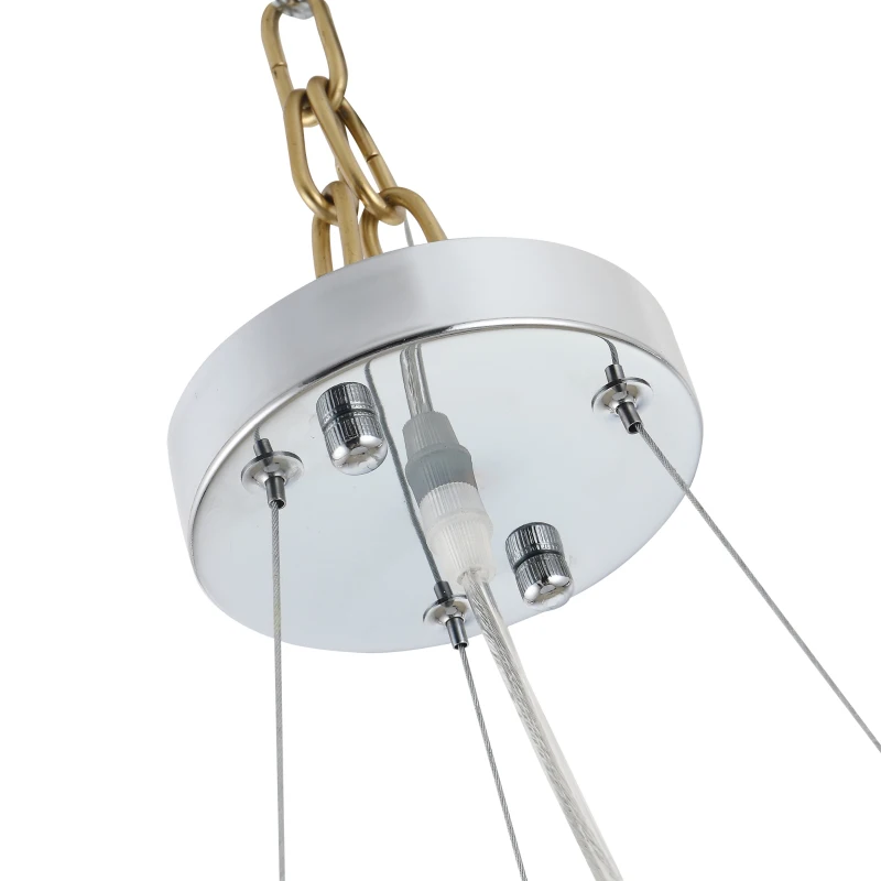 HOMCOM Glass Droplet Ceiling Pendant w/ Drum Shade Black