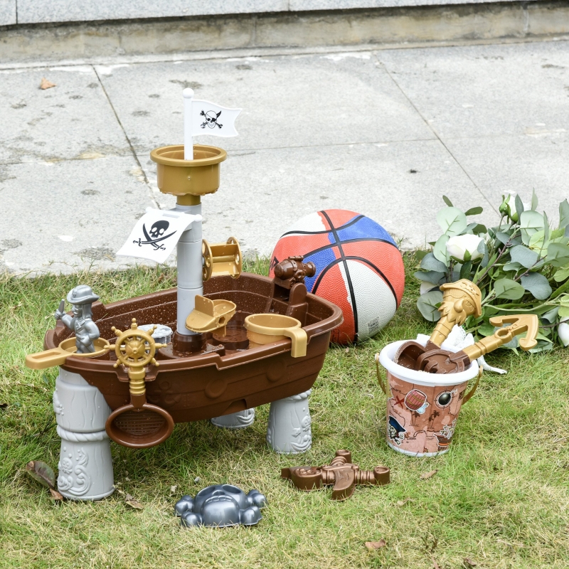 Pirate Ship Theme Sand and Water Table Beach Toy Set 2 in 1
