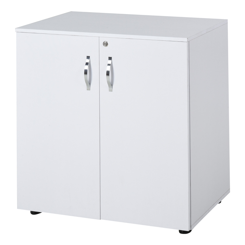 Vinsetto Particle Board 2-Tier Lockable Filing Cabinet White
