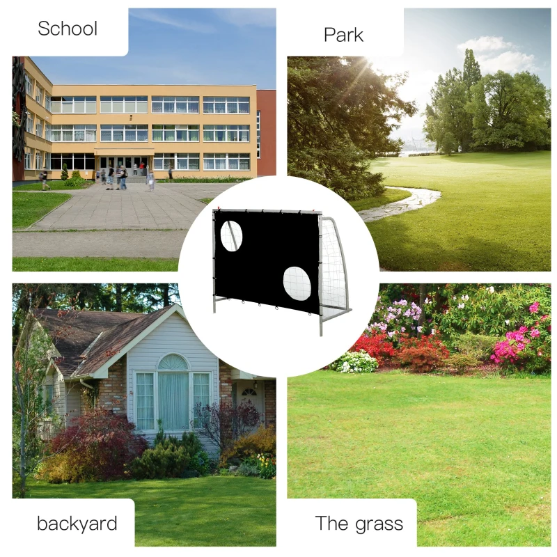 HOMCOM PE Net Weather Resistant Rebounder Sports Goal White