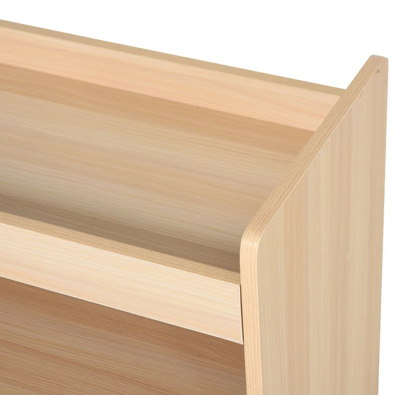 HOMCOM MDF Multi-Compartment Shoe Storage Bench Grey/Oak