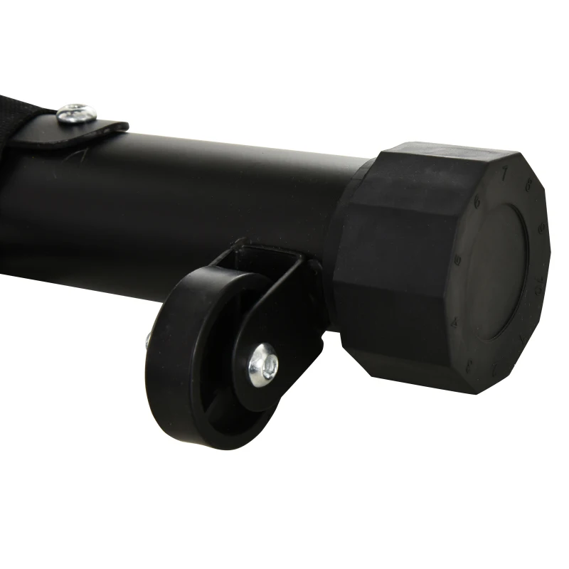 HOMCOM Steel Adjustable Sit-Up Bench w/ Resistance Ropes Black