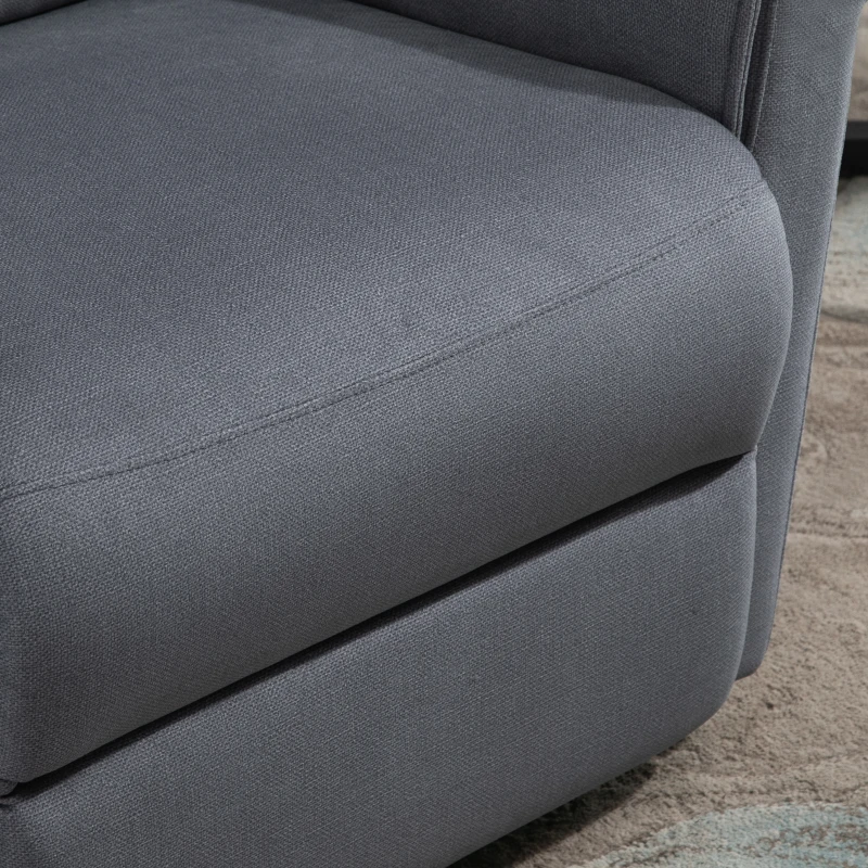 HOMCOM Sta-stoel met opsta-hulp tv-stoel ligfunctie linnen touch grijs