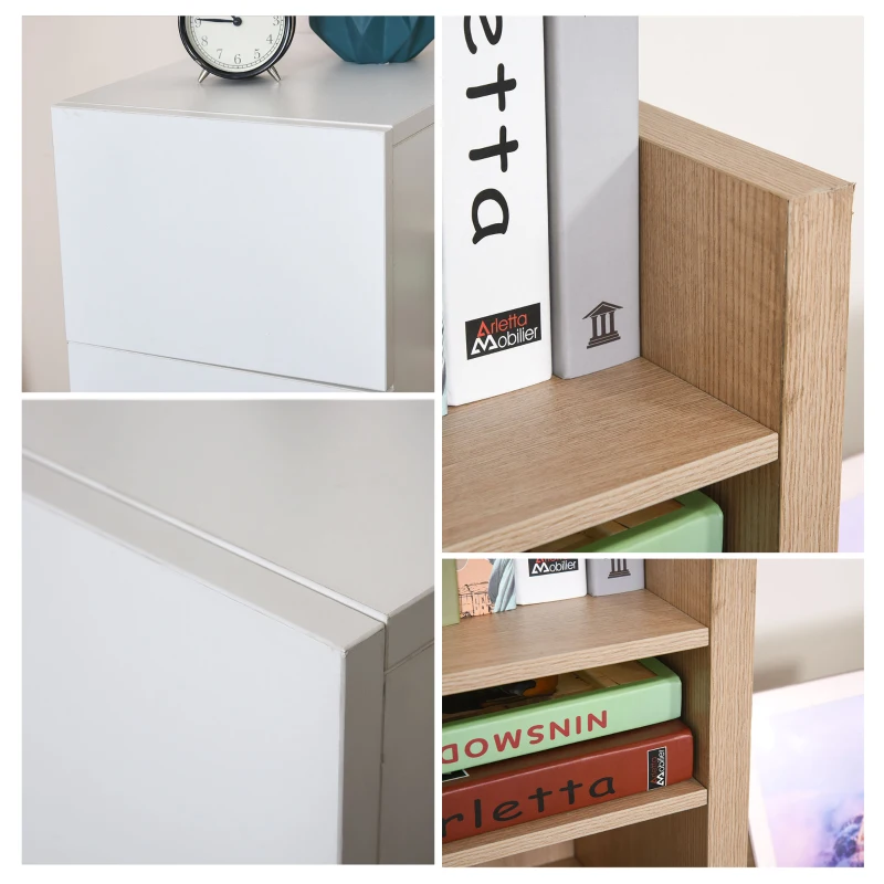 HOMCOM Bureau-organizer boekenplank 2 lades MDF Wit 60 x 40 x 45 cm