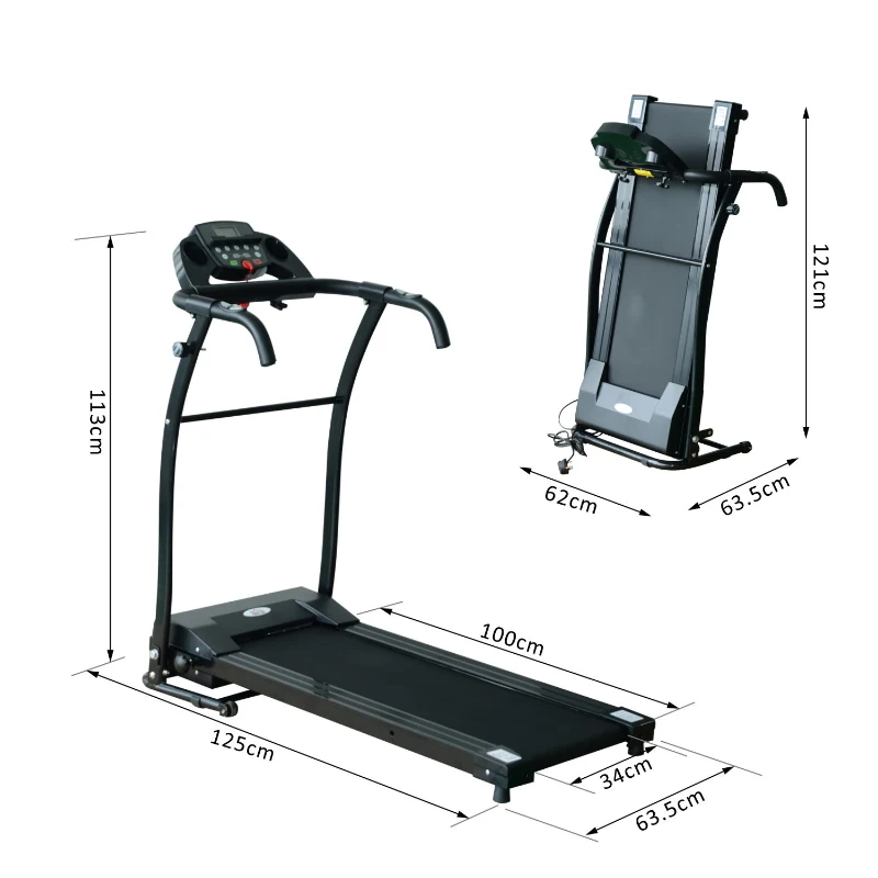 HOMCOM Electric Motorized Treadmill W/LCD Display-Black