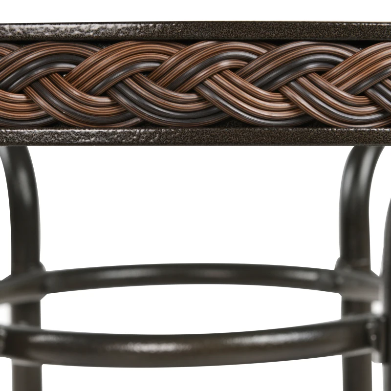 Outsunny rotan tuintafel ronde eettafel