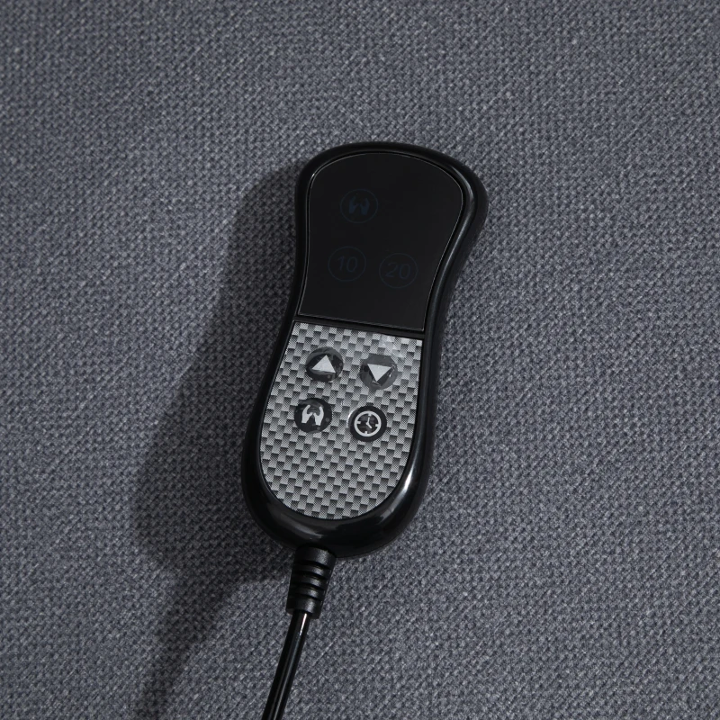 HOMCOM Sta-stoel met opsta-hulp tv-stoel ligfunctie linnen touch grijs