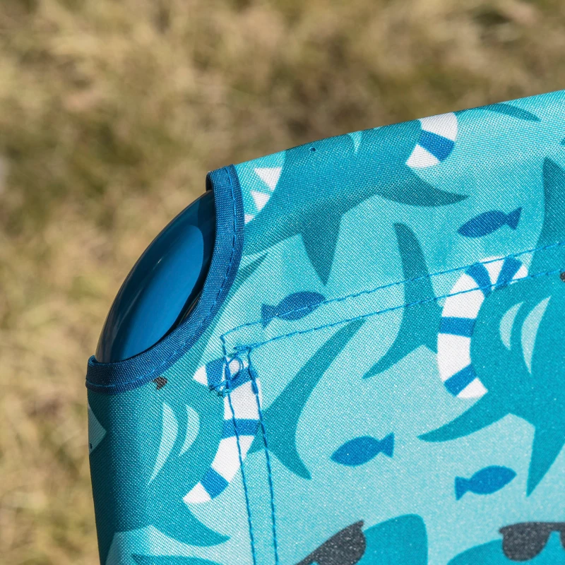 Outsunny Ligstoel voor kinderen 180 ° verstelbaar, opvouwbaar tuinstoel voor 2-6 jaar blauw