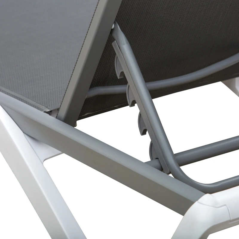 Ligstoel aluminium ligstoel stoffen ligbed relax ligstoel 5-voudig verstelbaar Texteline