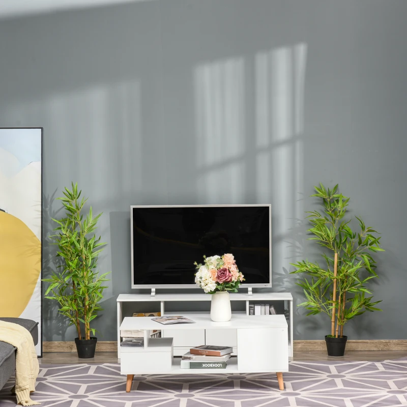 Outsunny Kunstmatige bamboe kunstplanten decoratie kunstboom boomdecoratie 120 cm