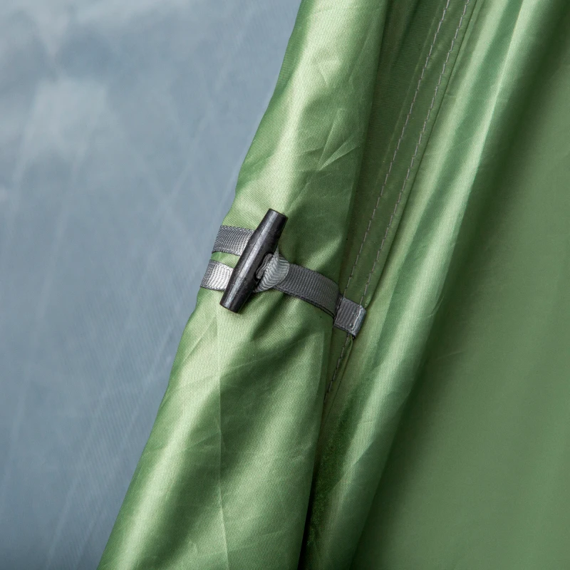 Outsunny Tent voor 2 personen kampeertent met haringen polyester glasvezel donkergroen