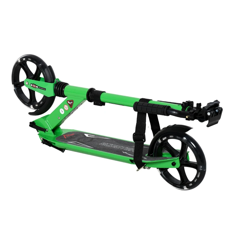 Kinderscooter step met verlichte wielen voor 14+ inklapbaar groen