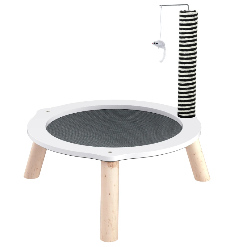 PawHut kattenbed groot kattenbed met krabpaal en speelmuis