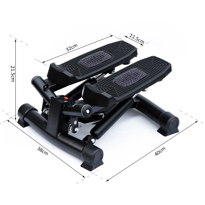 HOMCOM Mini Stepper W/Training Ropes-Black