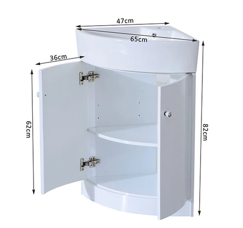 HOMCOM 65Lx47Wx82H cm Corner Vanity Unit-White
