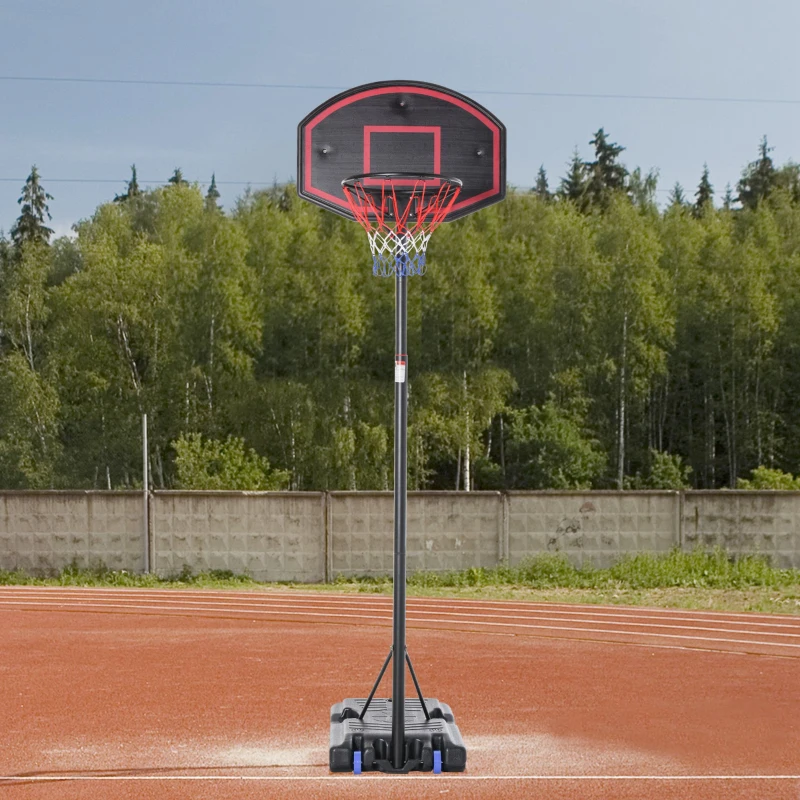 Basketbalstaander basketbalring staander met 2 wielen, 262-310 cm verstelbaar