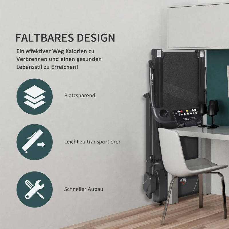 Elektrische loopband met LCD-display inklapbare fitnessapparatuur 1-14 km/u staal