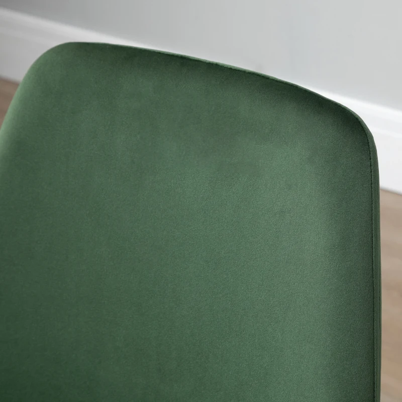 Eetkamerstoel met rugleuning keukenstoel vintage gestoffeerde stoel polyester groen