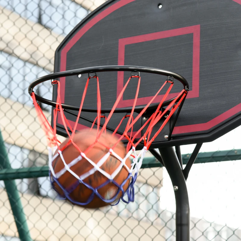 Basketbalstaander basketbalring staander met 2 wielen, 262-310 cm verstelbaar